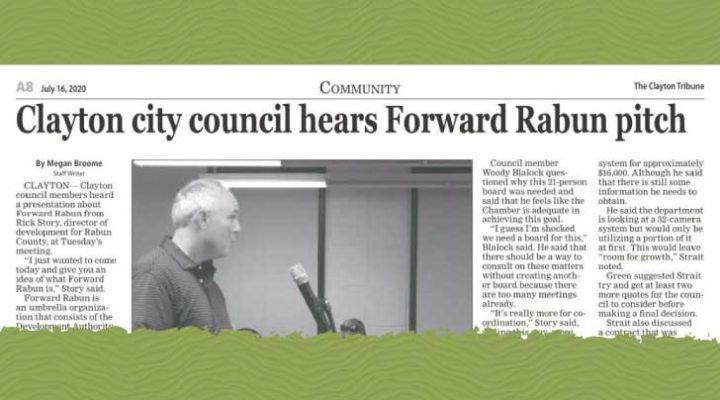 Clayton city council hears Forward Rabun pitch