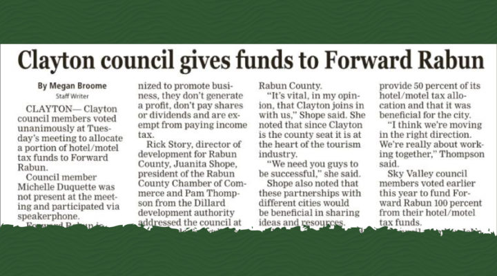 Clayton council gives funds to Forward Rabun
