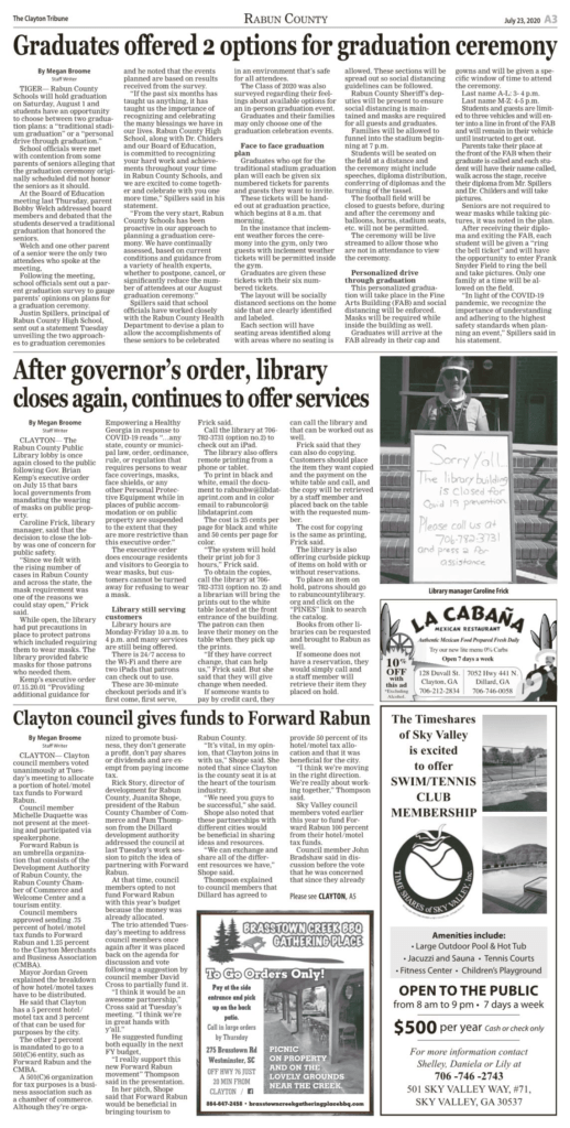 Clayton Council Gives Funds to Forward Rabun